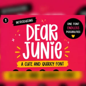 Dear Junie cute quirky font preview for creative designs