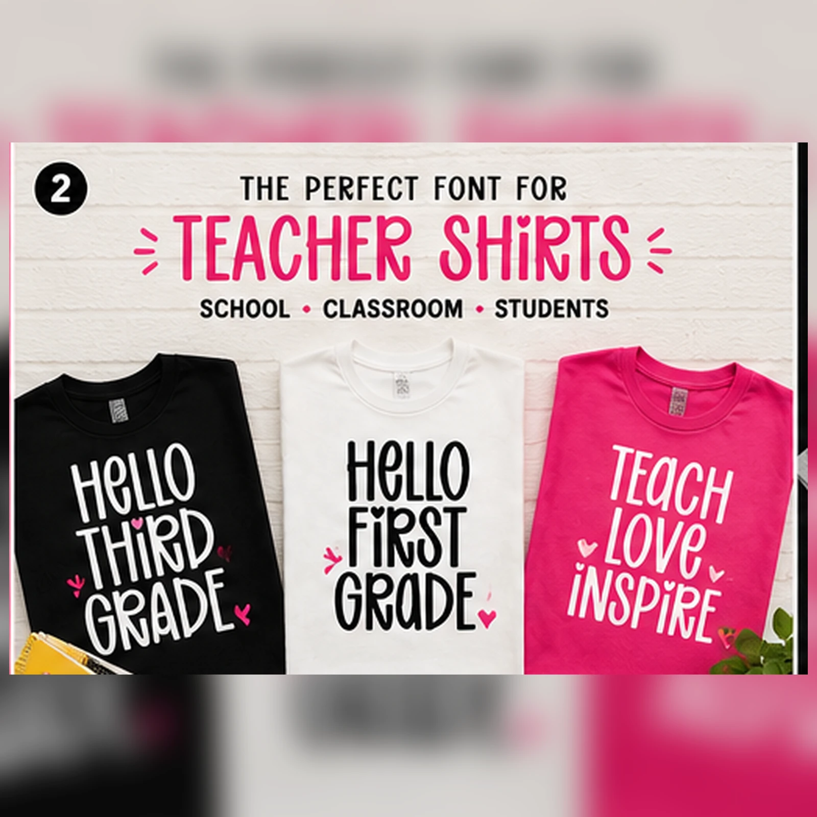 Dear Junie teacher font used on first grade and classroom shirt designs