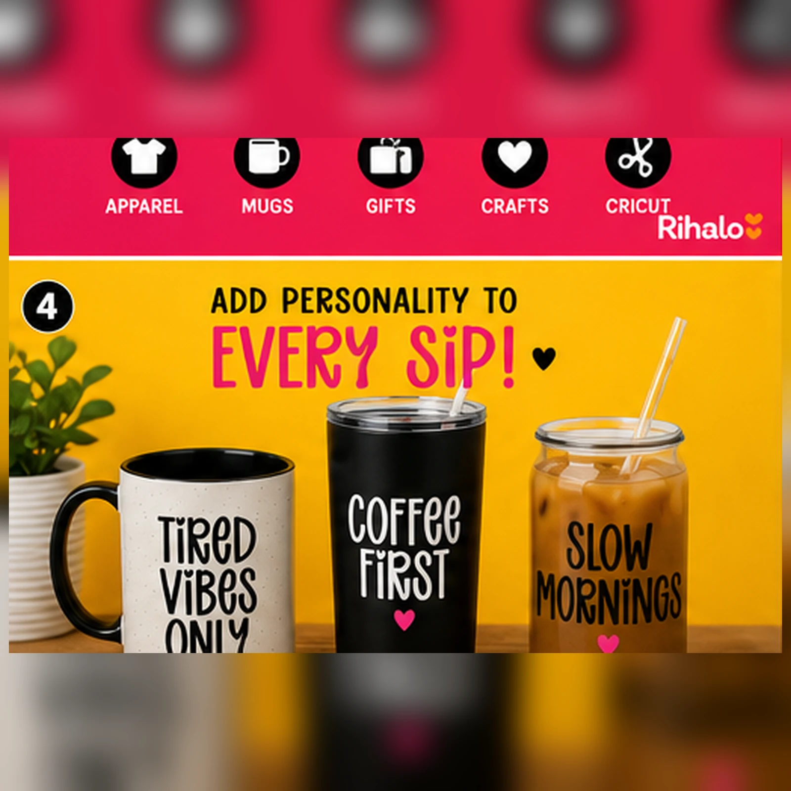 Dear Junie font used on mugs and personalized drinkware