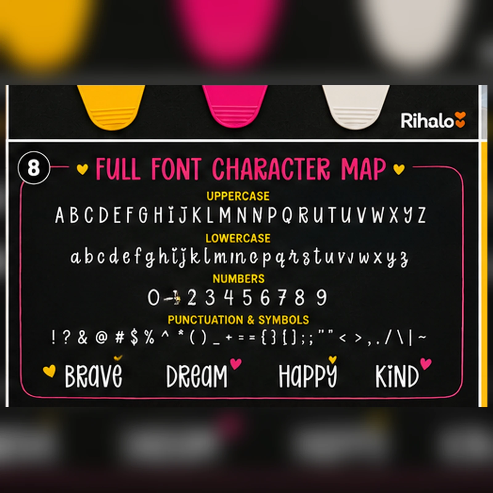 Dear Junie font alphabet numbers and character preview