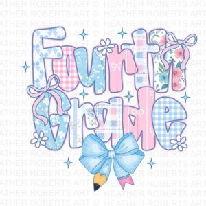 Preppy Floral Fourth Grade PNG