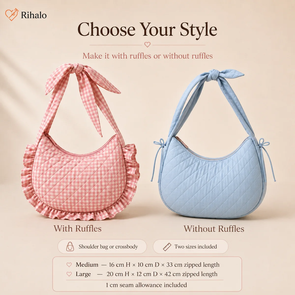 Rihalo crescent bag style options