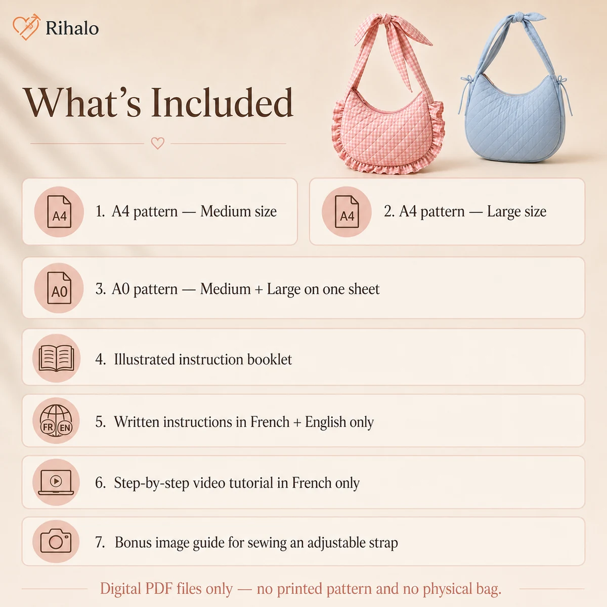 Rihalo crescent bag whats included
