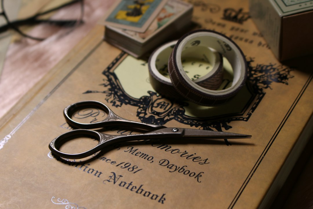 Creative zine and journaling supplies arranged on a desk