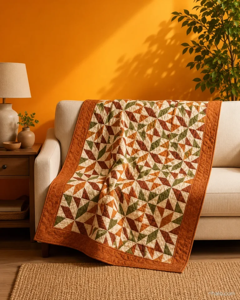 Autumn glow quilt living room